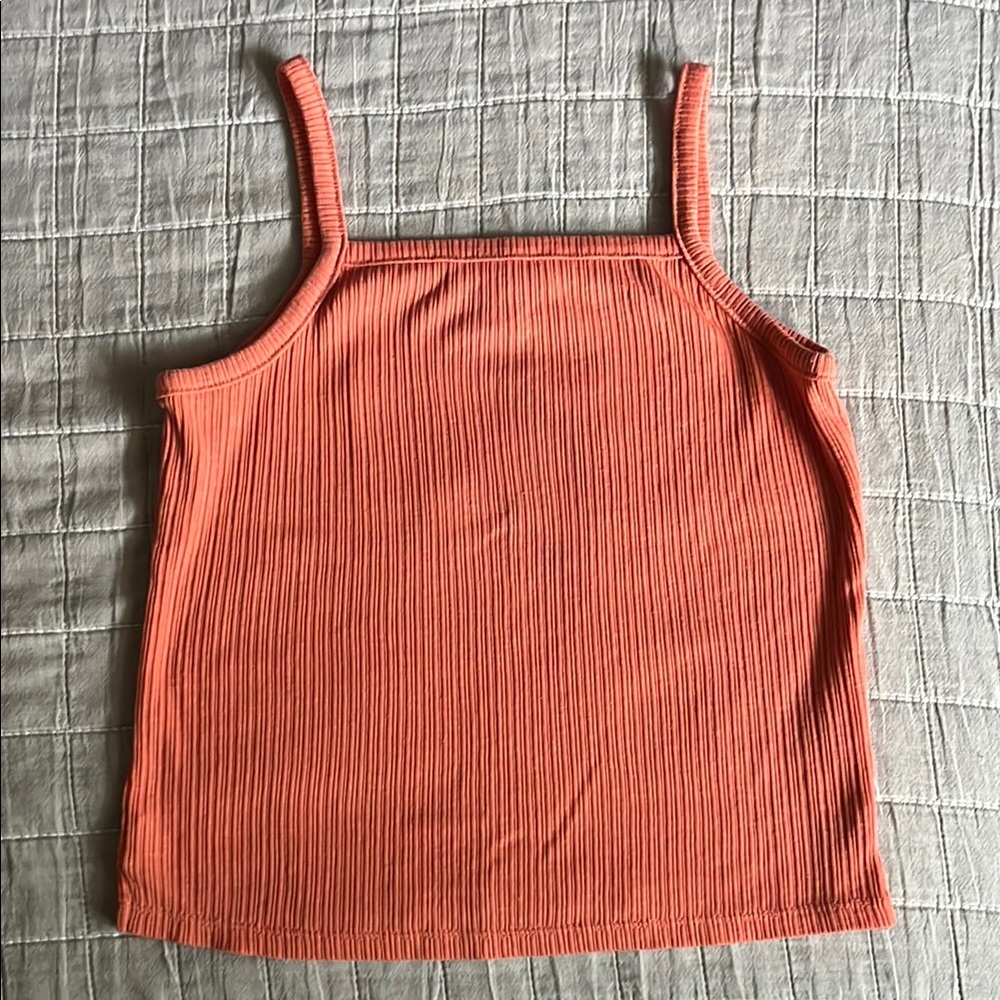Old Navy Girl’s Ribbed Coral Tank Top; size L 10-12, cute style!